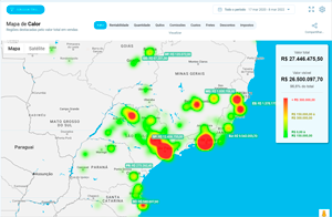 Mapa de calor de vendas