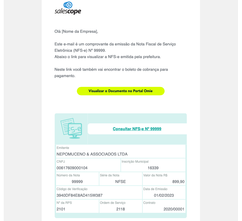 Email de cobrança