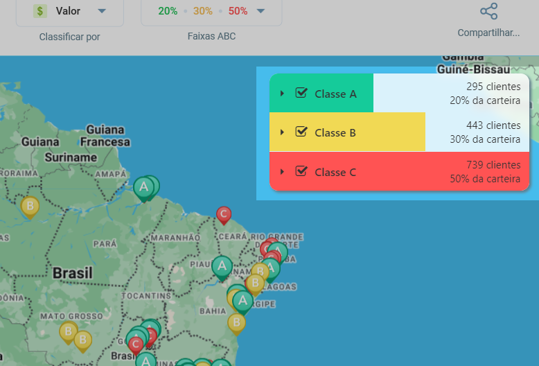 Legenda do mapa