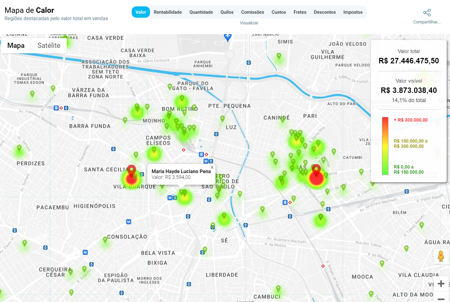 Mapa de Calor por cliente