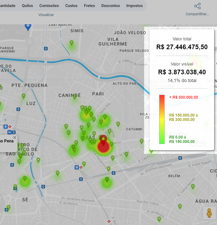 Mapa de Calor legenda