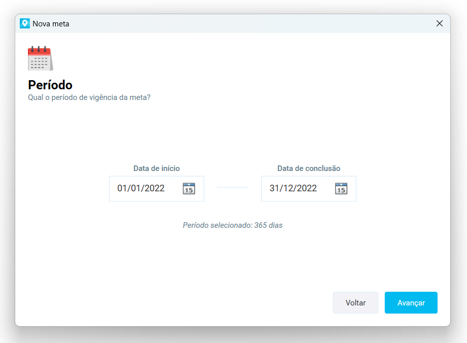 Período da meta
