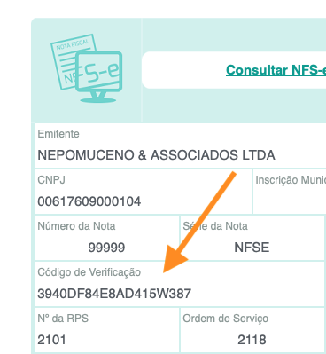 Primeiro código de verificação